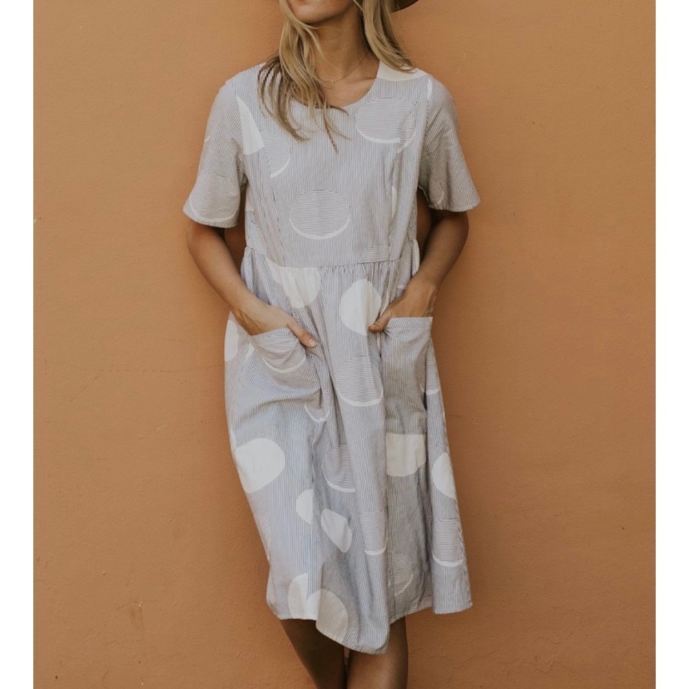 Roolee peninsula stripe MOM (nursing) dress